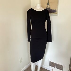 Lulu’s Black Low Cut V Back Fitted Dress M NWT
